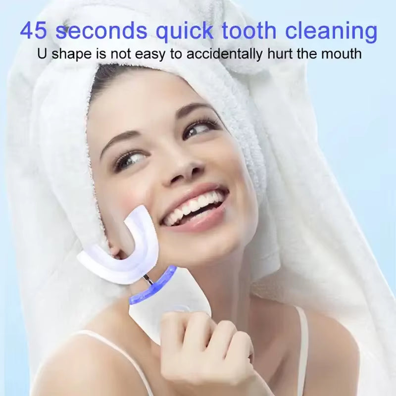Revolutionary U-Shaped Wireless Charging Electric Toothbrush with Silicone Bristles for Effortless Oral Care