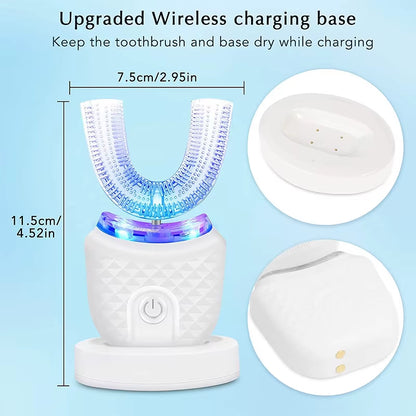 Revolutionary U-Shaped Wireless Charging Electric Toothbrush with Silicone Bristles for Effortless Oral Care